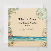 Dream Beach Themed Wedding Danke Karte (Vorderseite)