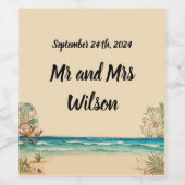Dream Beach Themed Wedding Wine Labels Weinetikett (Einzelnes Label)