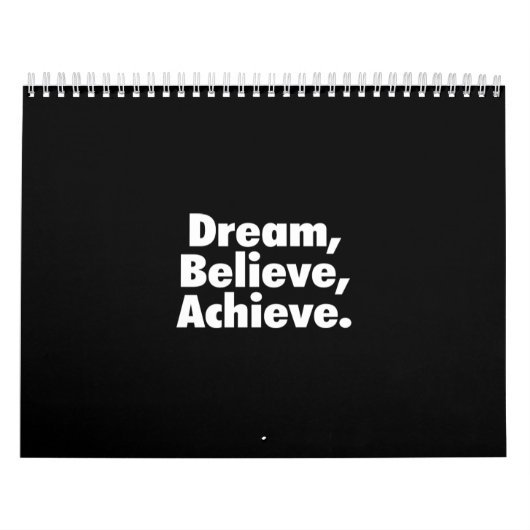dream believe achieve kalender (Titelbild)