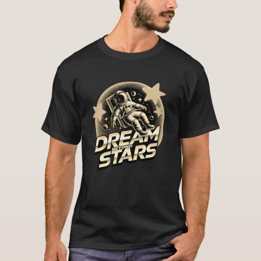 Dream Beyond Stars Astronaut T-Shirt | Vaporwave (Vorderseite)