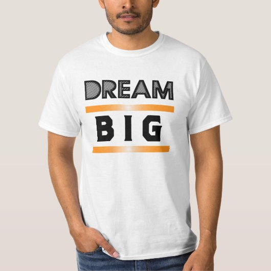 Dream Big Abstract Orange Horizontal Banner T-Shirt (Vorderseite)