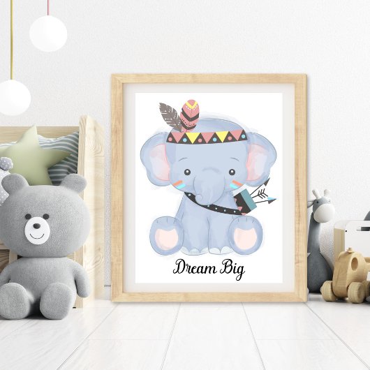 Dream Big Animal Kinderzimmer Kunst Fotodruck