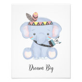 Dream Big Animal Kinderzimmer Kunst Fotodruck (Vorne)