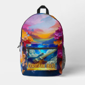 Dream Big Bedruckter Rucksack (Vorderseite)