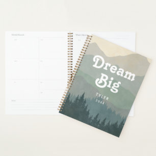 Dream Big Blue Boho Mountains Retro-Planer Planer