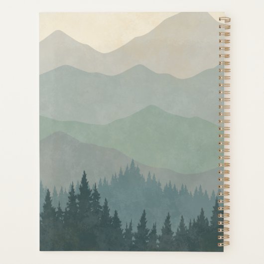 Dream Big Blue Boho Mountains Retro-Planer Planer (Rückseite)