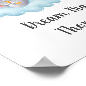 Dream Big Blue Elephant Baby Boy Kinderzimmer Wine Poster (Ecke)