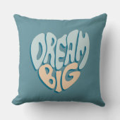Dream Big: Blue Heart of Success Kissen (Vorderseite)