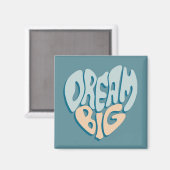 Dream Big: Blue Heart of Success Magnet (Vorderseite/Rückseite)