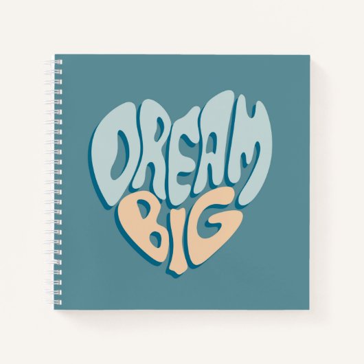 Dream Big: Blue Heart of Success Notizblock (Vorderseite)