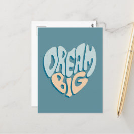 Dream Big: Blue Heart of Success Postkarte