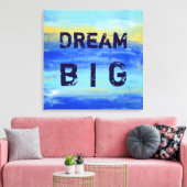 Dream Big - Blue Türkise Abstrakte Kunst Leinwanddruck (Insitu (Wohnzimmer))