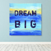 Dream Big - Blue Türkise Abstrakte Kunst Leinwanddruck (Insitu (Holzboden))