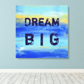 Dream Big - Blue Turquoise Nautical Abstract Art Leinwanddruck (Insitu (Holzboden))