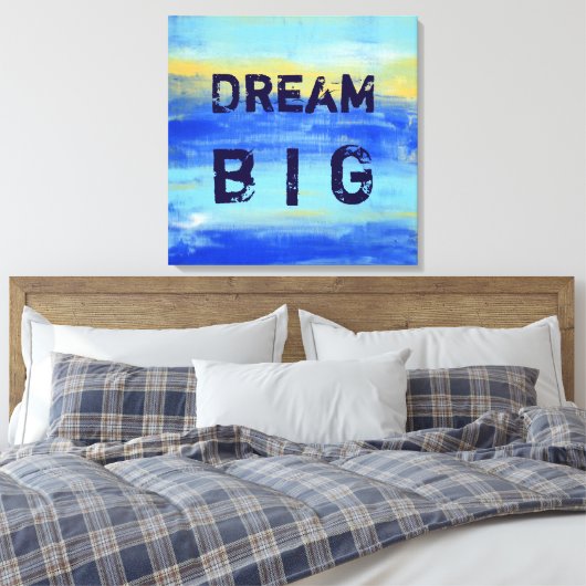 Dream Big - Blue Turquoise Nautical Abstract Art Leinwanddruck (Insitu (Schlafzimmer))