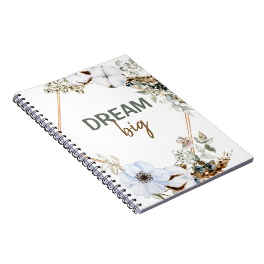 Dream Big Boho Chic Pampas Grass Inspirierend Zita Notizblock (Rechte Seite)