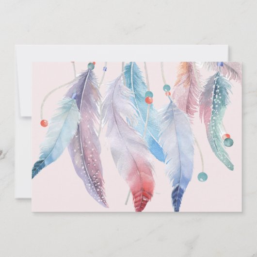 Dream Big Boho Dreamcatcher Geburtstag Einladung (Rückseite)