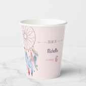 Dream Big Boho Dreamcatcher Geburtstag Pappbecher (Rückseite)