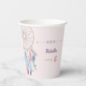 Dream Big Boho Dreamcatcher Geburtstag Pappbecher (Vorderseite)
