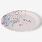 Dream Big Boho Dreamcatcher Geburtstag Pappteller (Schrägansicht)