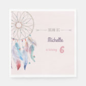 Dream Big Boho Dreamcatcher Geburtstag Serviette (Vorderseite)