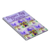 Dream Big Book Viola Lila Blume Notizblock (Rechte Seite)