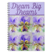 Dream Big Book Viola Lila Blume Notizblock (Vorderseite)