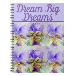 Dream Big Book Viola Lila Blume Notizblock
