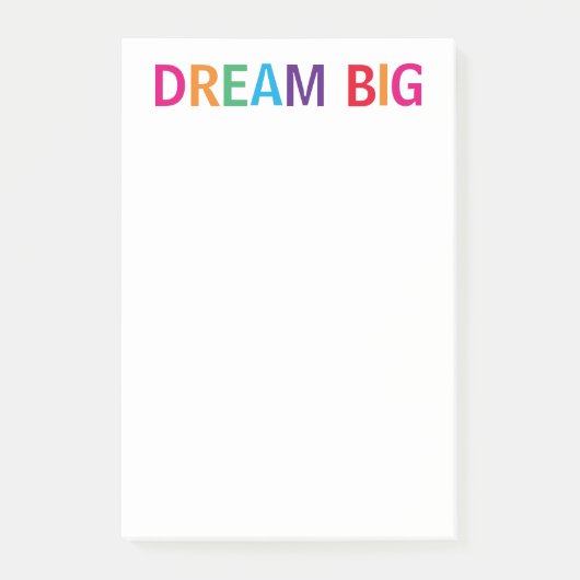 Dream Big Bright Post-it Klebezettel (Vorderseite)