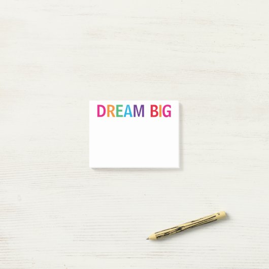 Dream Big Bright Post-it Klebezettel (Auf Schreibtisch)
