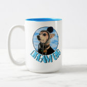 "Dream Big" Carlos B.Hund Zweifarbige Tasse (Links)