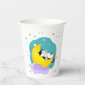 "Dream Big" Cat Sleep on Moon Inspiration Zitat Pappbecher (Vorderseite)