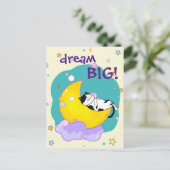"Dream Big" Cat Sleeping on Moon Pet Lover Postkarte (Stehend Vorderseite)