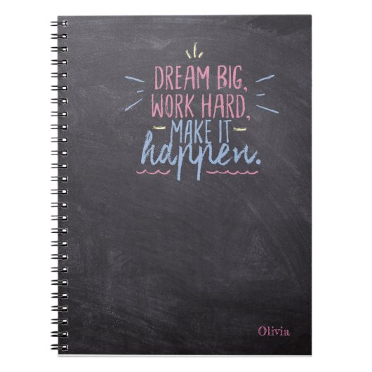 Dream Big Chalkboard Notizblock (Vorderseite)