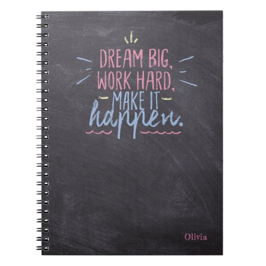 Dream Big Chalkboard Notizblock (Vorderseite)