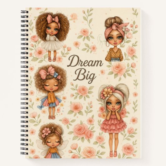 Dream Big  Chibi Girls Journal Notizblock (Vorderseite)