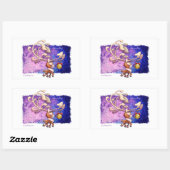 DREAM BIG CHRISTMAS REINDEER von Jeff Willis Art Rechteckiger Aufkleber (Blatt)