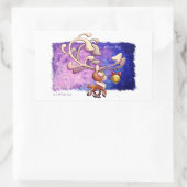 DREAM BIG CHRISTMAS REINDEER von Jeff Willis Art Rechteckiger Aufkleber (Tasche)