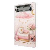 Dream Big Clipboard ✨ Pink Floral Cute Stationery Mini Klemmbrett (Gewinkelt2)