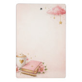 Dream Big Clipboard ✨ Pink Floral Cute Stationery Mini Klemmbrett (Rückseite)