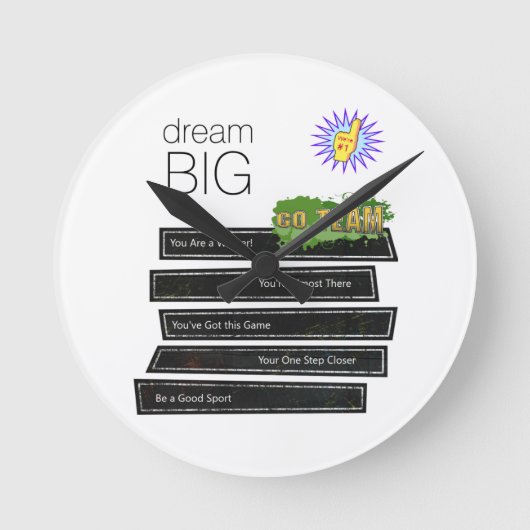 Dream Big Clock Runde Wanduhr (Vorderseite)