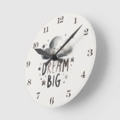 Dream Big Cloud and Stars Nursery Wall Clock Runde Wanduhr (Winkel)