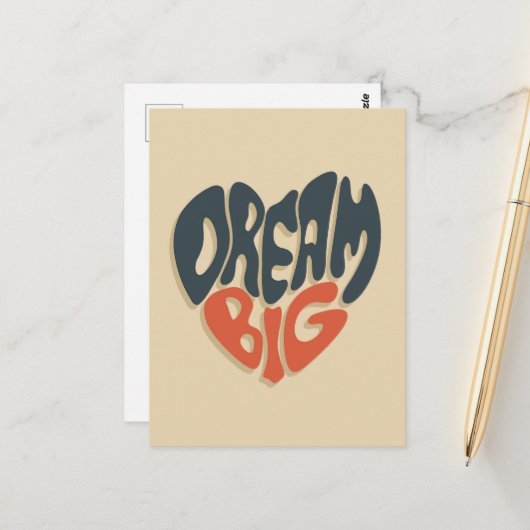 Dream Big: Cool Glückwünsche zum Abschluss Postkarte (Vorderseite/Rückseite Beispiel)