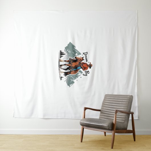 Dream Big - Cowboy Reiten Wandteppich (Beispiel (Horizontal))