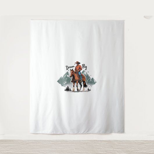 Dream Big - Cowboy Reiten Wandteppich (Vorderseite)