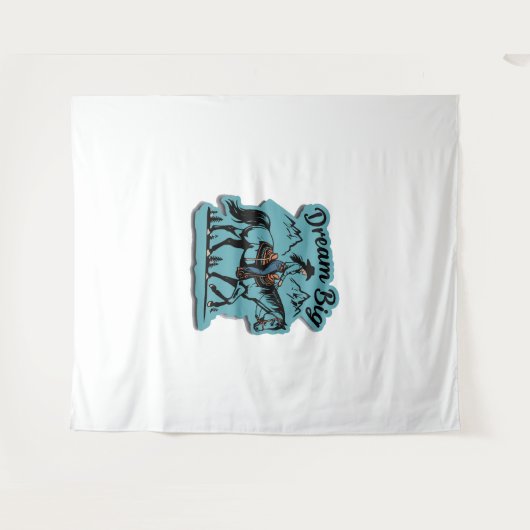 Dream Big - Cowgirl Reitpferd Wandteppich (Vorderseite (Horizontal))