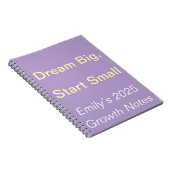 Dream Big Custom 2025 Selbstwachstumsbericht Notizblock (Rechte Seite)