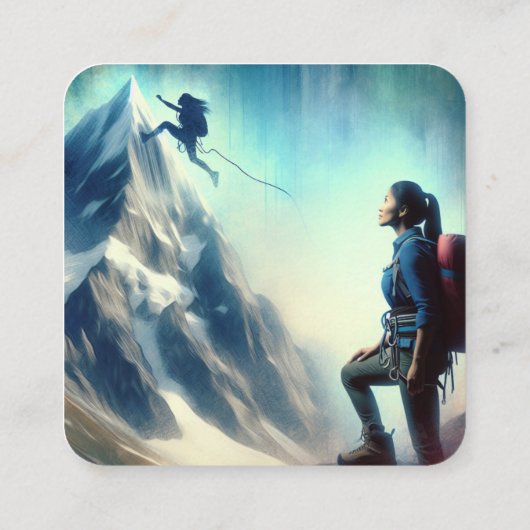 "Dream Big, Dare to Versag"-Aufkleber Quadratische Visitenkarte (Rückseite)