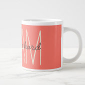 Dream Big Decorative Coral & Cream Quote Script Jumbo-Tasse (Rechts)