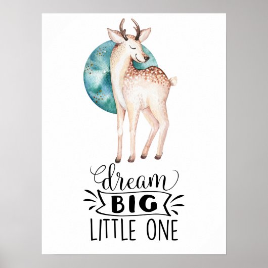 Dream Big Dez Kinderzimmer Art Poster (Vorne)